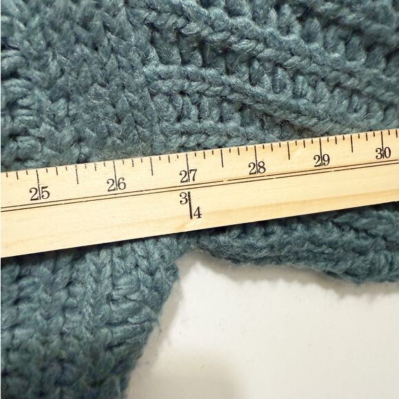 H&M Oversized Boxy Chunky Knit Sweater Dark Turquoise Size XL - Picture 9 of 12